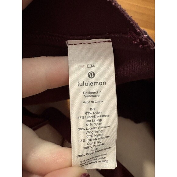 Lululemon Size 34E Take Power Sports Bra Maroon Red - Picture 4 of 4